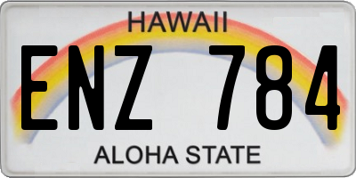 HI license plate ENZ784