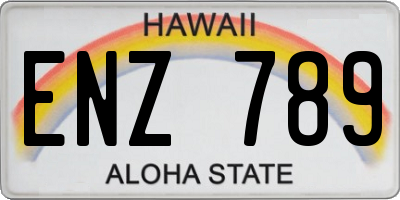 HI license plate ENZ789