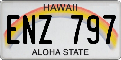 HI license plate ENZ797