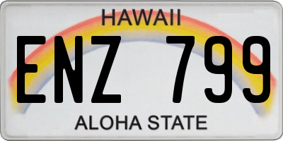 HI license plate ENZ799
