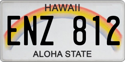 HI license plate ENZ812