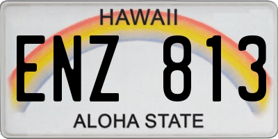 HI license plate ENZ813