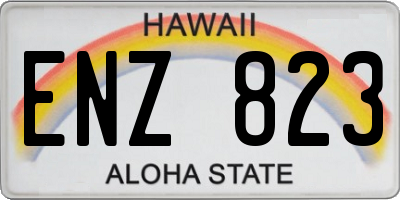 HI license plate ENZ823