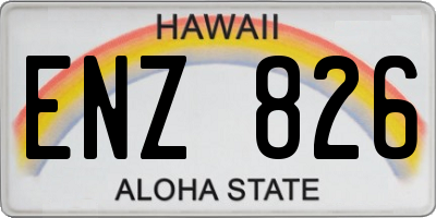 HI license plate ENZ826