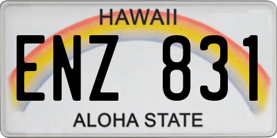 HI license plate ENZ831