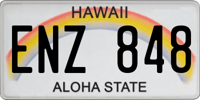 HI license plate ENZ848