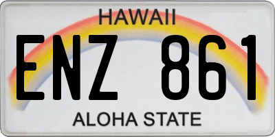 HI license plate ENZ861