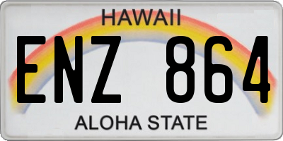 HI license plate ENZ864