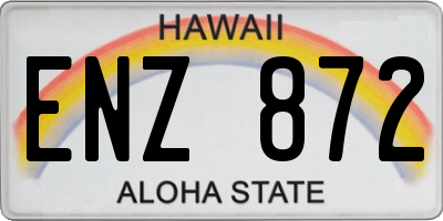 HI license plate ENZ872