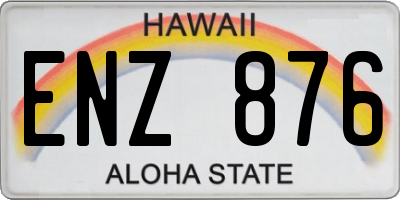 HI license plate ENZ876