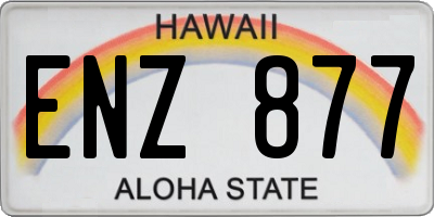 HI license plate ENZ877