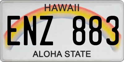 HI license plate ENZ883