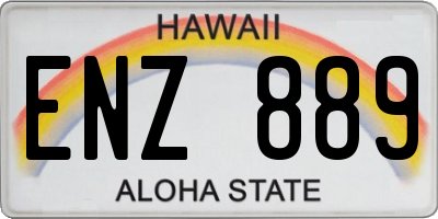 HI license plate ENZ889