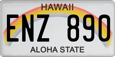 HI license plate ENZ890