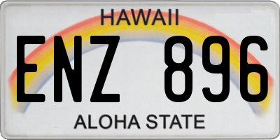 HI license plate ENZ896