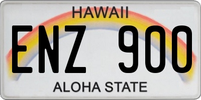 HI license plate ENZ900