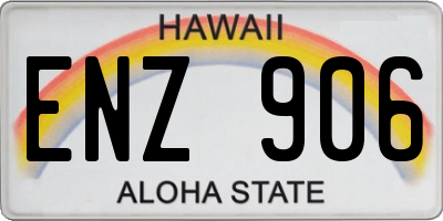 HI license plate ENZ906