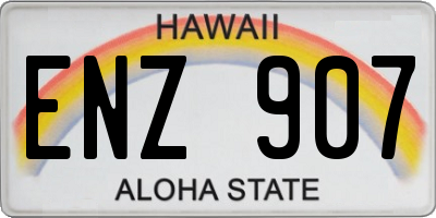 HI license plate ENZ907