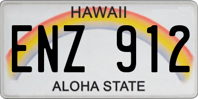 HI license plate ENZ912