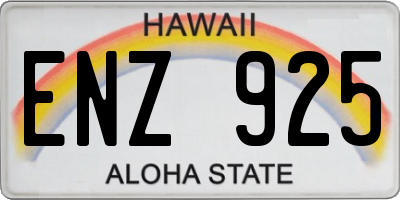 HI license plate ENZ925