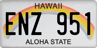 HI license plate ENZ951