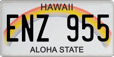 HI license plate ENZ955