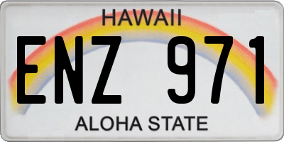 HI license plate ENZ971