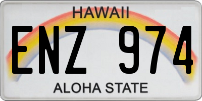 HI license plate ENZ974