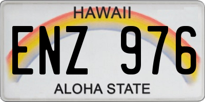 HI license plate ENZ976