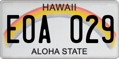 HI license plate EOA029