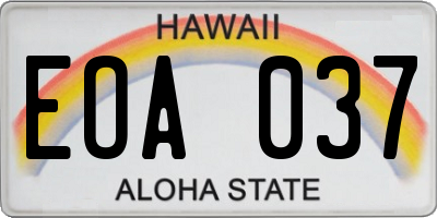 HI license plate EOA037