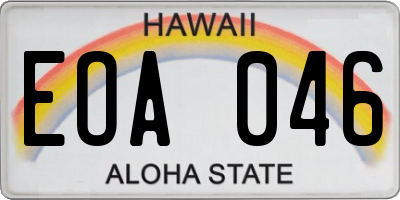 HI license plate EOA046