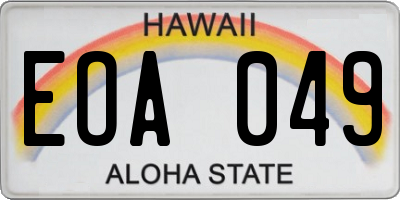 HI license plate EOA049