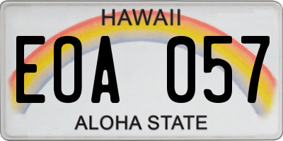 HI license plate EOA057