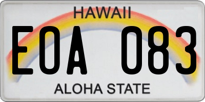 HI license plate EOA083