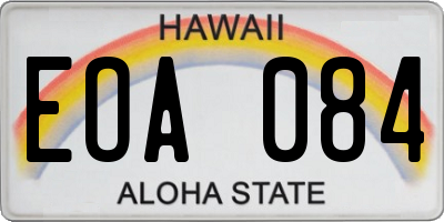 HI license plate EOA084
