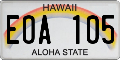 HI license plate EOA105