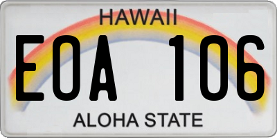 HI license plate EOA106