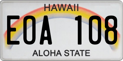 HI license plate EOA108