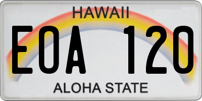 HI license plate EOA120