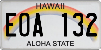 HI license plate EOA132