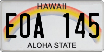 HI license plate EOA145