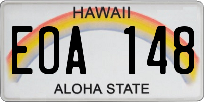 HI license plate EOA148