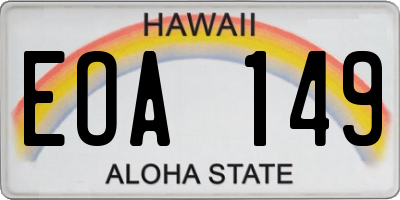 HI license plate EOA149