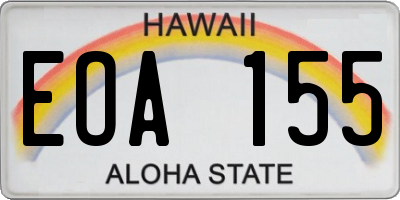 HI license plate EOA155