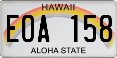 HI license plate EOA158