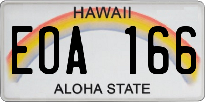 HI license plate EOA166