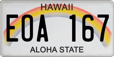 HI license plate EOA167