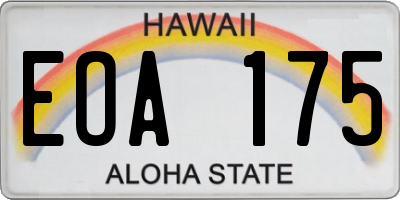 HI license plate EOA175