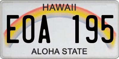 HI license plate EOA195